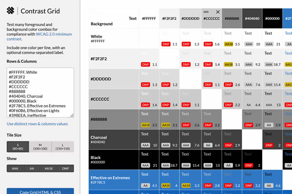 Contrast Grid Tiny CSS Tools for Web Designers