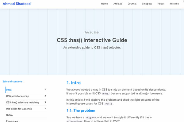 CSS Code has() Guide Tiny CSS Tools for Web Designers