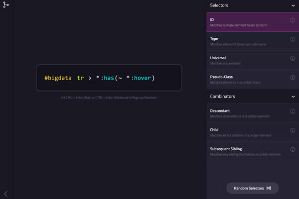 Selectors.info Tiny CSS Tools for Web Designers
