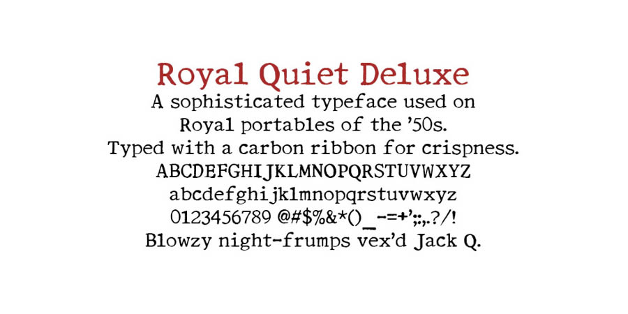 Royal Quiet Deluxe free typewriter font