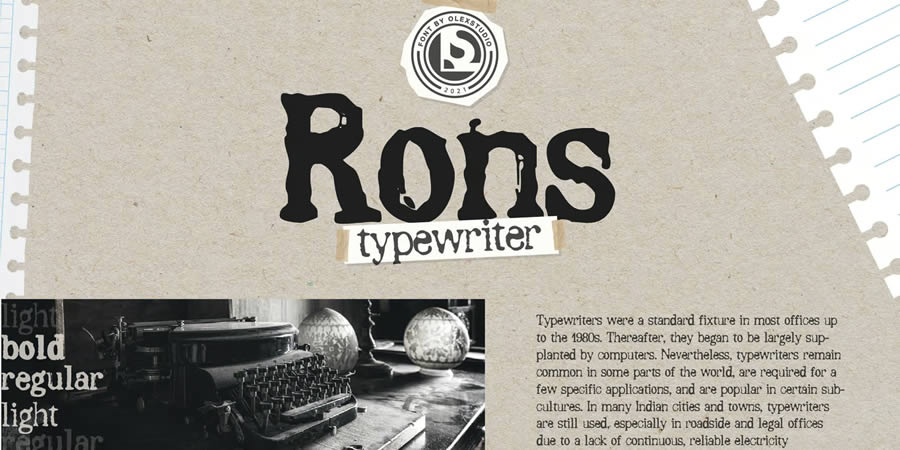 Rons Serif typewriter font