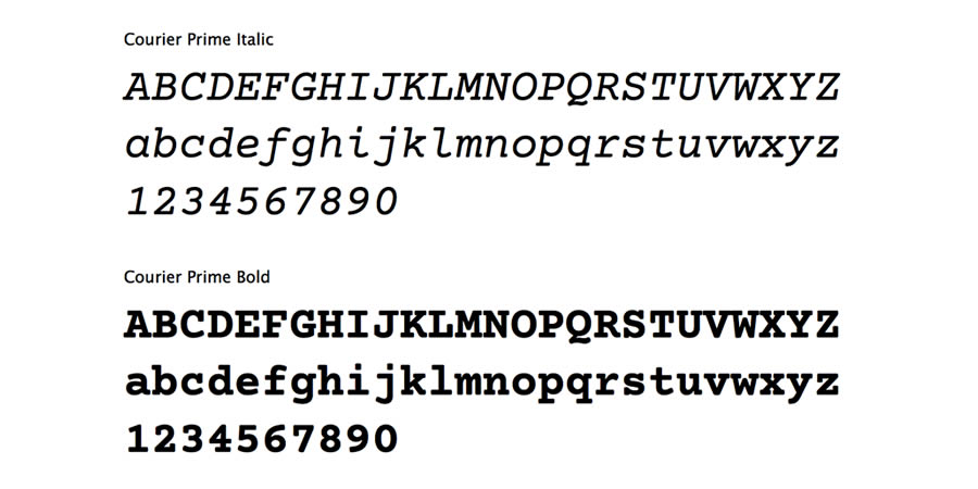 Courier Prime free typewriter font