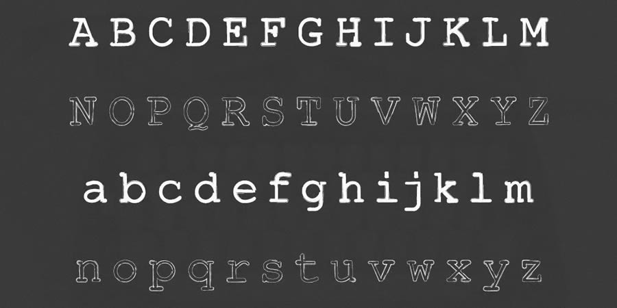 Inked typewriter font