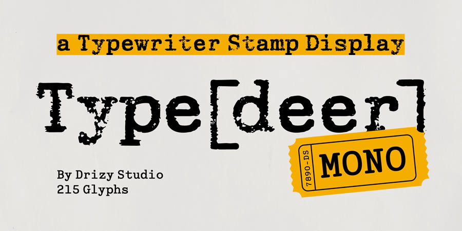 TypedeerMono Typewriter Stamp typewriter font