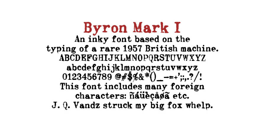 Byron Mark I and Mark II free typewriter font