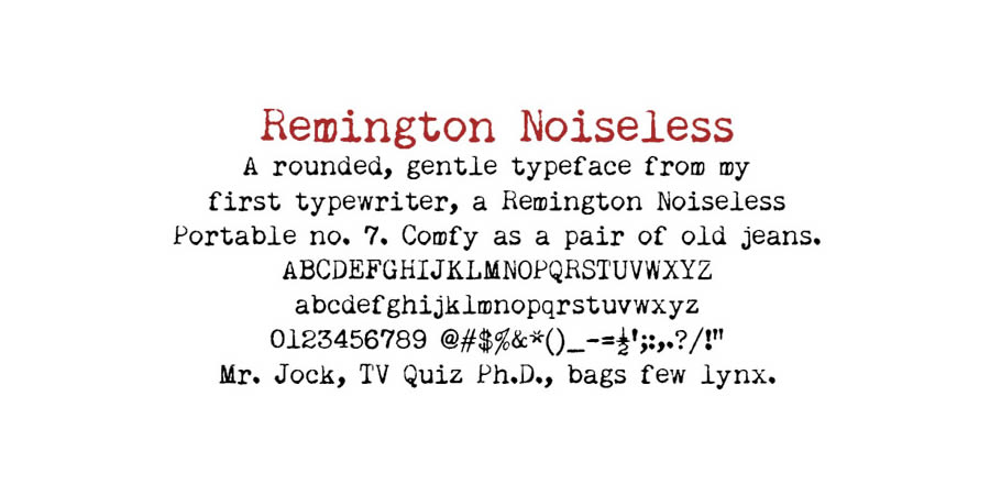 Remington Noiseless free typewriter font