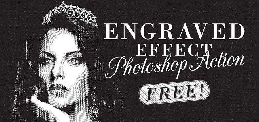  Engraved Illustration Effect vintage free photoshop action atn