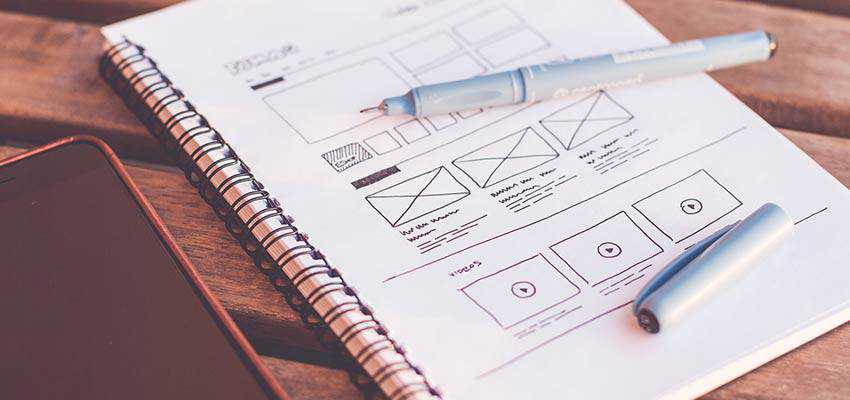 A website wireframe sketch.