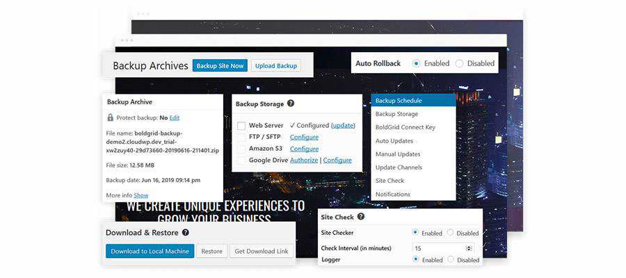 Total Upkeep – WordPress Backup Plugin Plus Restore & Migrate by BoldGrid