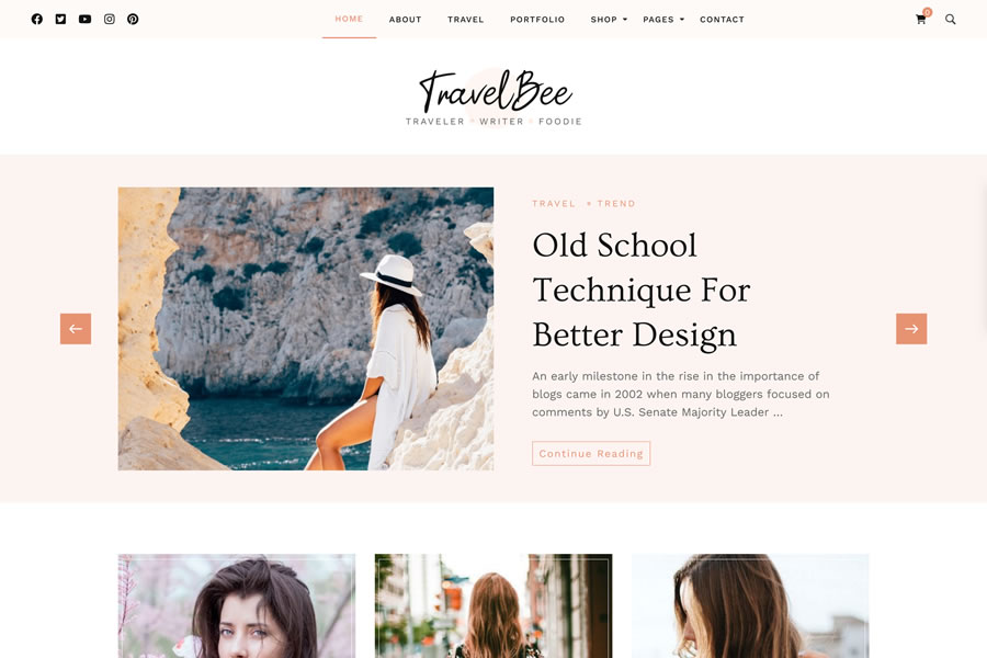 Travelbee Travel Blog free wordpress theme wp responsive magazine news blog