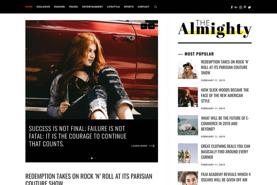 Almighty free wordpress theme wp responsive magazine news blog