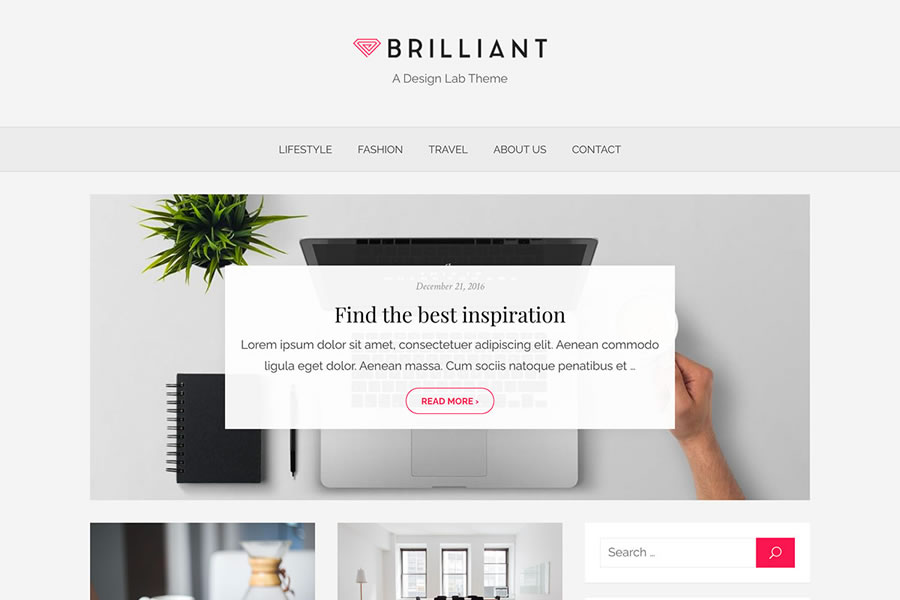 Brilliant Stylish free wordpress theme wp responsive magazine news blog