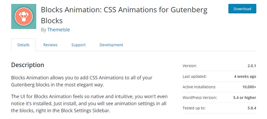 Blocks Animation: CSS Animations for Gutenberg Blocks