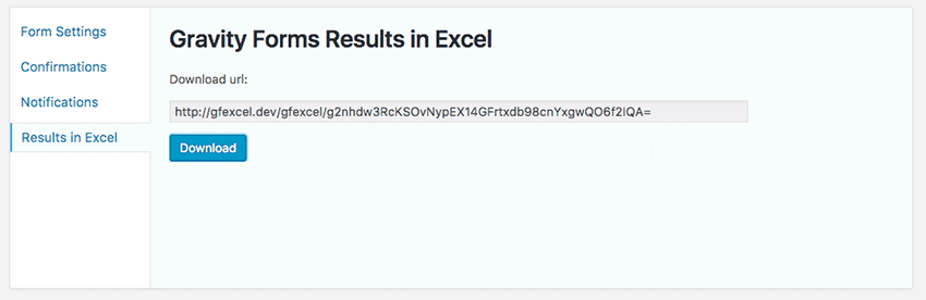 Gravity Forms Entries in Excel