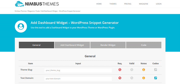 WordPress Code Generators