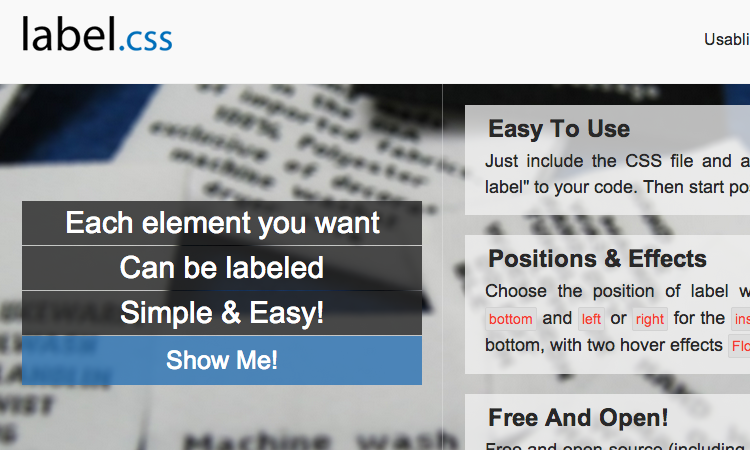 label.css open source image labels CSS