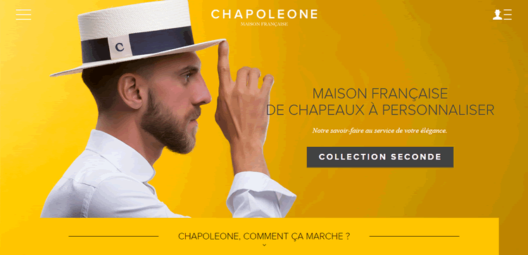 chapoleone example of the color Yellow in use in web design