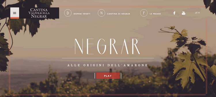 cantina negrar example of the color Brown in use in web design