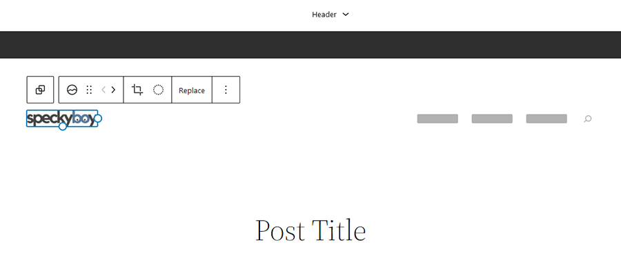 Changing a website header with the WordPress Site Editor.