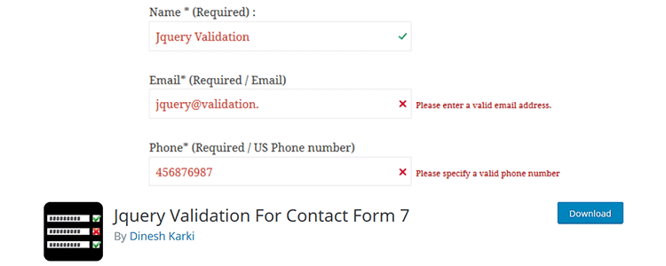 JQuery Validation for Contact Form 7