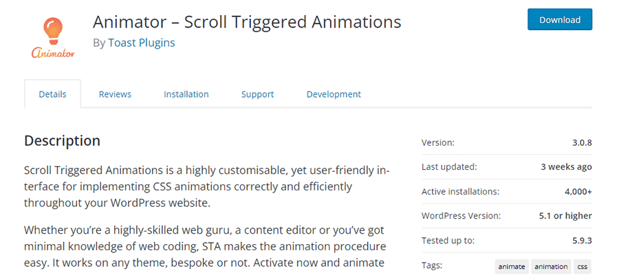 Animator – Scroll Triggered Animations