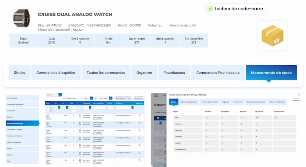 gestion stock lecture code barre boostmyshop logistique myFulfillment ERP ecommerce